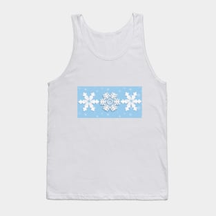 Winter Holiday White Snowflakes, Christmas and Happy New Year Decoration, gifts and clothing Tank Top